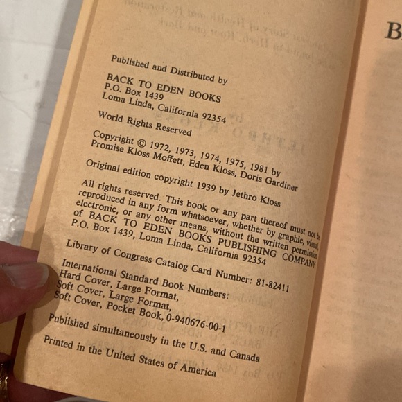 “Back to Eden,” Vintage 1981 Edition, Paperback - Picture 6 of 7